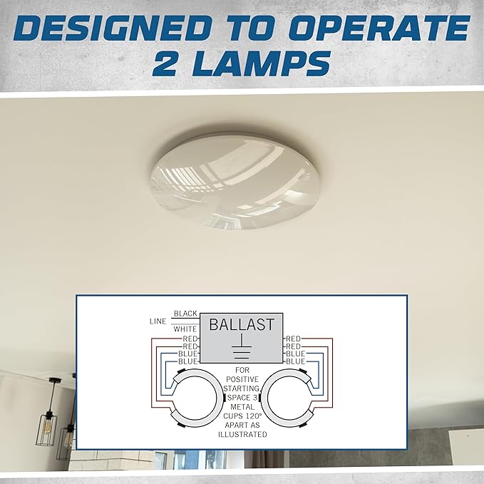OHLECTRIC Replacement for Keystone KTEB-2C72-1-TP-WS 2 Lamp Circline Electronic Fluorescent Ballast with Normal Light Output 120V Input with Rapid Start Operation 0.80 Ballast Factor UL-Approved