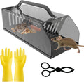 Humane Rat Trap Live Animal Trap Outdoor &amp Indoor Use Reusable Automatic Continuous Visible Mouse Traps Cage Small Rodent Trap for Mice Rats Chipmunks Easy Live Catch &amp Release