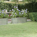 SKM Garden Raised Bed Powder-Coated Steel 114x40x36 cm Silver (Weight-5KG)