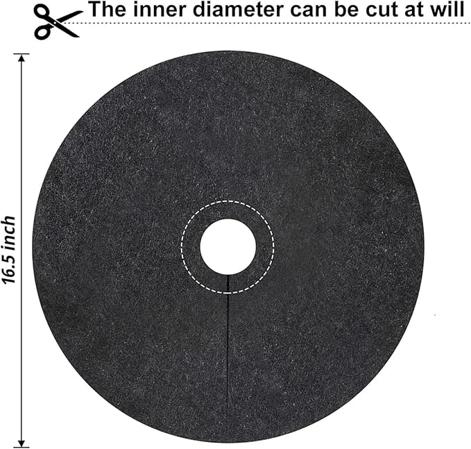 10pcs Black Non Woven Fabric Tree Mulch Lock up Protector Mat Reusable Weed Barrier for Control Root Protection(42CMX42CMX5CM)