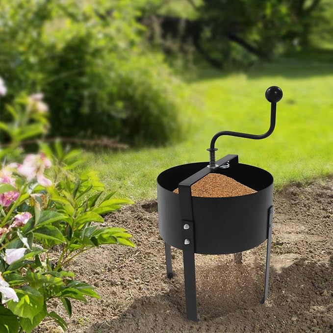Rotary Soil Sifter Compost Sieve 13 Sifting Filter with 0.39 Inch Mesh Sifting Garden Potting Sifting Mesh Rock Sand Screen with Shovel and Gloves