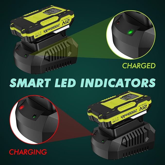 LAZYBOI Battery Charger Replacement 21V Charger for LAZYBOI Cordless Leaf Blower Multi-Protection Safety System with 1-Hour Fast Charge