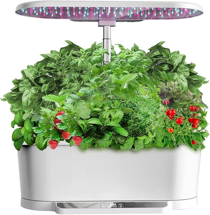 GeRRiT Hydroponic Growing System WiFi 15 Pods Indoor Garden with 5.5L Water Tank 76cm Adjustable Height Germination Kits App Controlled Garden Planter with LED Grow Light Pump System