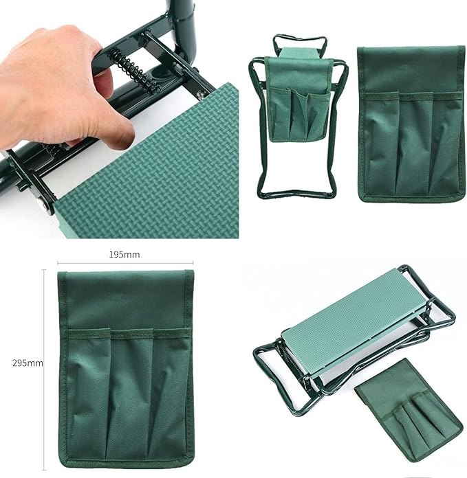 Garden Kneeler Seat with Handles Garden Kneeler and Foam Seat Foldable Chair Patio Bench Foldable Foam Padded Garden Kneeler Gardening Knee Pad Metal Stool Seat
