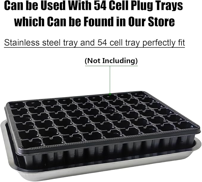 Stainless Steel Plant Trays 5 Pack Multi-Purpose Tray for Indoor Outdoor Plants Seed Starting Tray for Potted Plants(11.6 inch×15.2 inch 1.45 Height 5-Pack)