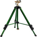 Hourleey Impact Sprinkler on Tripod Base Heavy Duty Brass Sprinklers for Yard Lawn Garden 0-360 Degree Large Area Coverage 3/4 Inch Connector Extension Legs Flip Locks with Brass Sprinkler Head