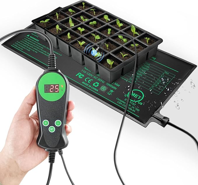 Seedling Heat Mat with Built-in Temperature Controller 10 x 20.75 Waterproof Plant Heating Pad with Thermostat MET-Certified Warm Mat for HydroponicGermination Indoor Gardening Greenhouse
