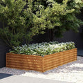 Rusty Corten Steel Garden Raised Bed Large Rectangle Outdoor Planter Box for Vegetables Flowers Herbs 76.8x39.4x14.2 Inch