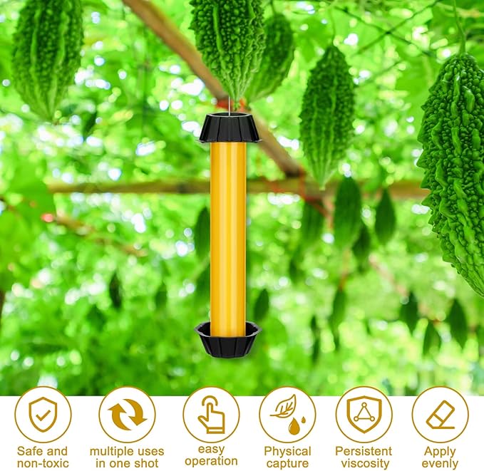 Qualirey Fly Traps for Indoor Outdoor Hanging Fruit Fly Stick Trap Sticky Mosquito for Home Insect 10 x 2.5 Inches(Yellow12 Pcs)