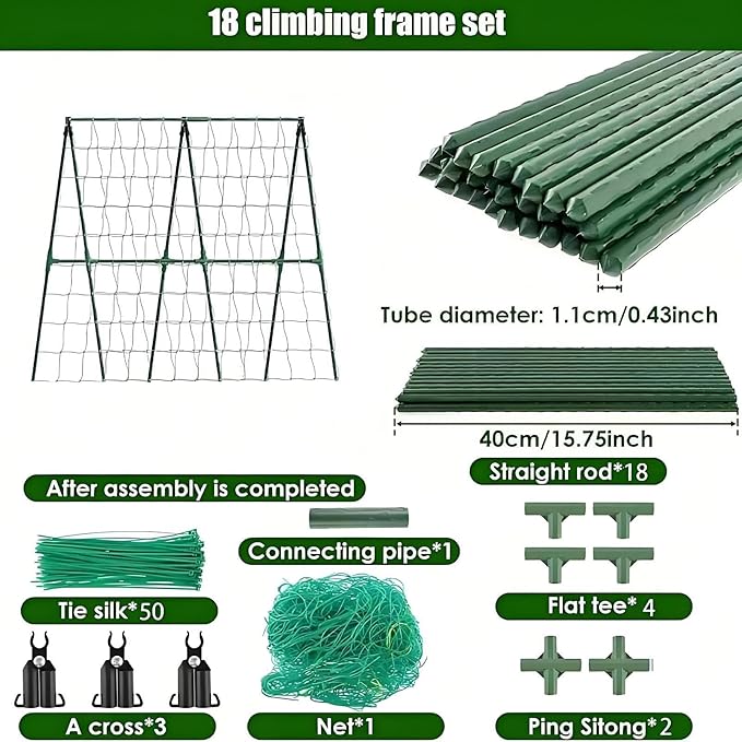 Garden Trellis for Climbing Plants | Climbing Plant Support Obelisk - Tomato Trellis - for Bean Flowers Fruits Grape Pea Squash Tomato Vegetables Vine