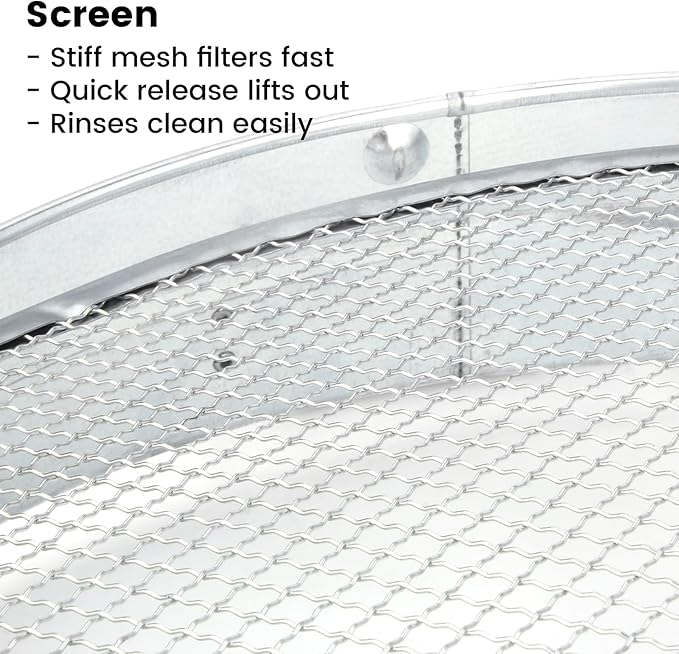 Soil Sifter with Handle for Gardening–14 Large Stainless Steel Soil Sieve-2 Replaceable Mesh Screens 1mm/6mm-Garden Sifter for Dirt Rocks Compost Gravel Pellet Sand