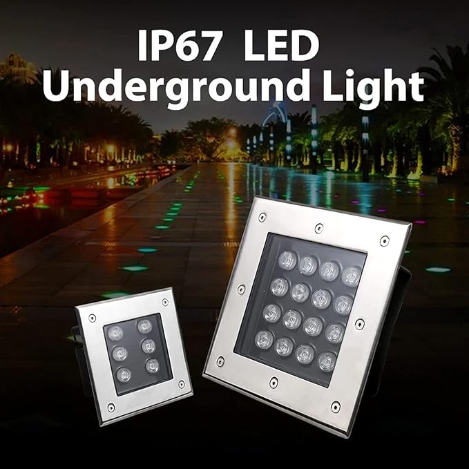 Outdoor Buried Lights - Ground LED Landscape Lamp 4W Tempered Glass Ground Light IP67 Waterproof Ground Recessed Spotlight for Outdoor Garden Patio StreetBlue-4W(- 240V)