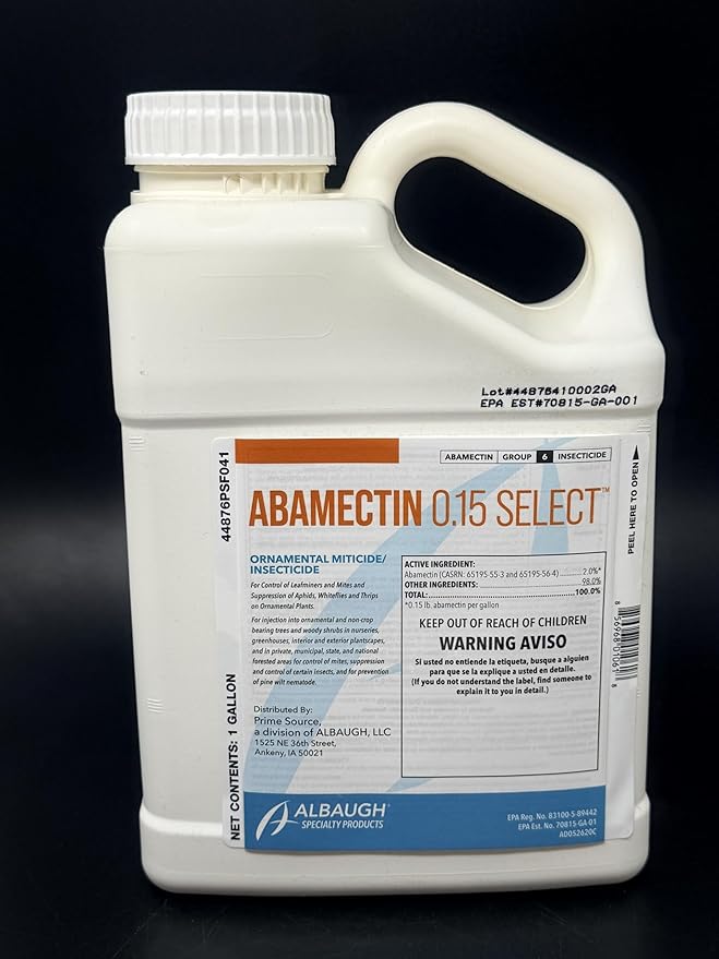 Abamectin 0.15 Select Liquid Concentrate Insecticide 2.0% Abamectin for Mites and Leafminers Control 128oz