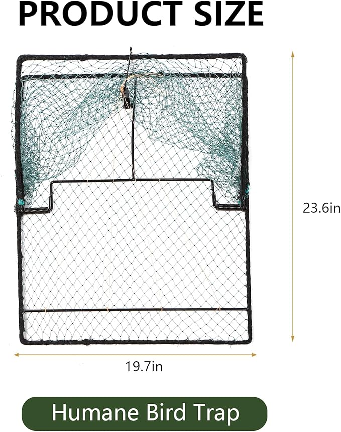 Humane Pigeon TrapBird Trap for QuailTurkeyNet Traps (19.7x23.6 inch)