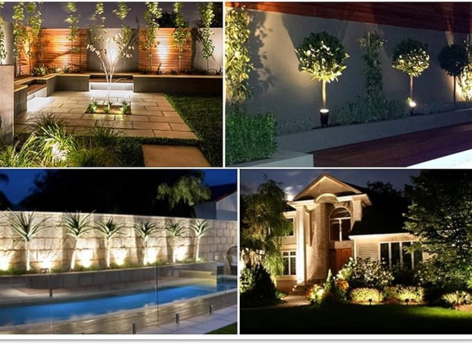LED Recessed Spotlight - 85-265V Waterproof Outdoor Landscape Light Adjustable Angle Deck Lighting (Blue 9W Yellow 3W)