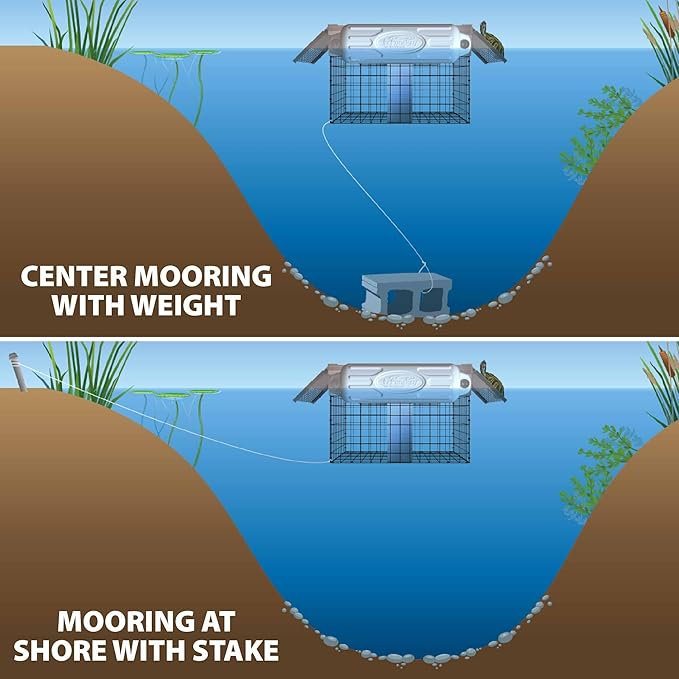 The Pond Guy Floating Turtle Trap for Outdoor Ponds &amp Lakes - Catch &amp Relocate Turtles Safely No-Bait Reusable &amp Heavy-Duty