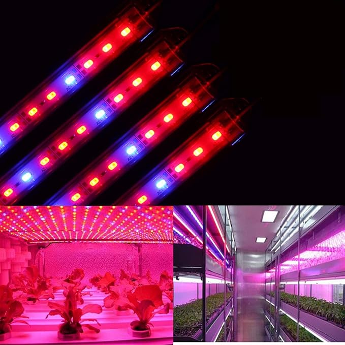 LED Plants Grow Lights DC 12 V 5730 SMD LED Bar Lights Compatible with Aquarium Greenhouse Lamp 10pcs 50CM (Color : Clearly Cover Size : 5Red 1 Blue)