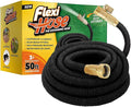 Flexi Hose Lightweight Expandable Garden Hose 50FT - Retractable Garden Hose Water Hose - No-Kink Flexibility 3/4 Inch Solid Brass Fittings and Double Latex Core