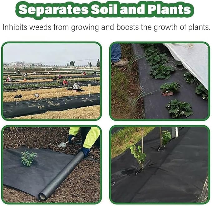 Non Woven Geotextile Fabric 7oz Heavy Duty Garden Weed Barrier Cloth Fabric Roll Commercial Landscaping Fabric 1m 1.5m 2m Wide(2mx80m/6.5ftx262ft)