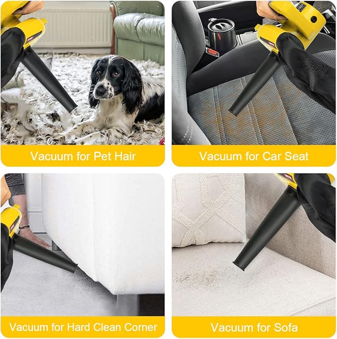 Corded Electric Leaf Blower2 in 1 Small Handheld Lightweight Sweeper/Vacuum110V 400W Portbale Blower for Leaf/Snow/Dust Blowing (Yellow)