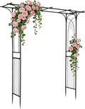 VINGLI Garden Arbor Arch for Wedding Ceremony Party Christmas Garden Decor Steel Garden Trellis for Plant Climbing Pergola for Garden Backyard Lawn (Flat Top)