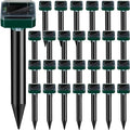 28 Pieces Solar Mole Repellent Ultrasonic Outdoor Gopher Deterrent Spikes for Garden Yard Lawn Waterproof Solar Powered Repeller for Groundhogs Voles Snakes and Other Burrowing Animals (Square)
