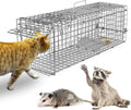 KOCASO Live Animal Cage Trap Collapsible Humane Live Animal Cage Trap Galvanized Steel Humane Live Trap Cage for RabbitStray Cat Groundhog RaccoonSquirrelChipmunkMoleSkunkGopher24x8x8