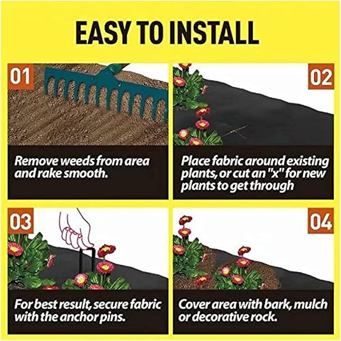 Weed Control Fabric Premium Garden Weed Barrier Fabric Landscaping Fabric High Permeability Good for Flower Bed Geotextile Fabric for Underlayment Ground Cover (Size : 1.5x8m)