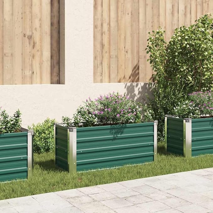Garden Bed Steel Galvanized Raised Welded Wire Mesh Fencing for Garden Landscape on Patios &amp Walls- Durable 39.4 x 15.7 x 17.7 in