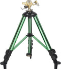 Impact Sprinkler on Tripod Base 360° Adjustable Brass Sprinkler Head with Stakes Heavy Duty Metal Tripod Lawn Sprinkler for Large Area Lawn Yard &amp Garden Irrigation 1 Pack