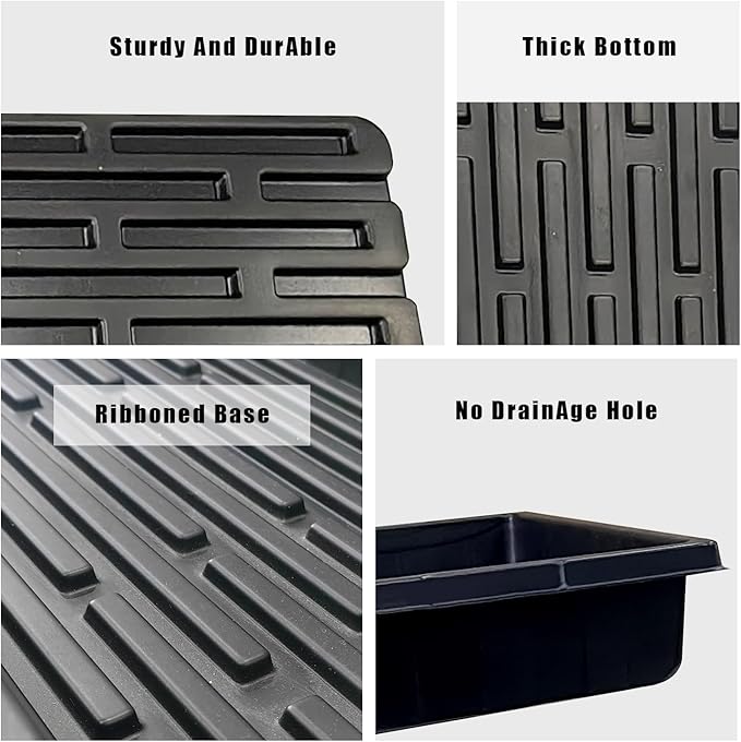 10 Pack 1020 Trays Extra Thick Heavy Duty Seed Starting Trays - No Holes No Leak Reusable Propagation Flats for Microgreens Seedlings Plant Germination Fodder and Transplant