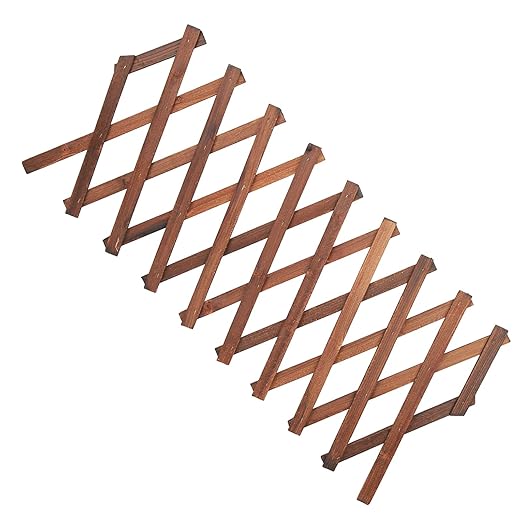 Milltrip Expandable Wooden Plant Trellis Interlocking Lattice Fence Panel for Climbing Roses Ivy &amp Garden Screening Pine Grid