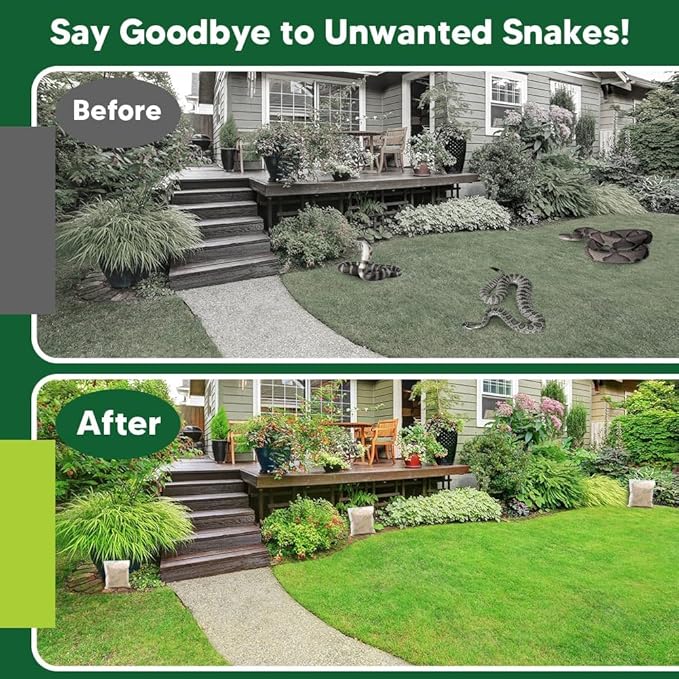 Snake Repellent for Yard Snake Deterrent Outdoor Snake Away Repellent for Garden/Lawn Backyard Snake Repellent Covers 120 Sq Ft Lasts Up to 60 Days 8Packs
