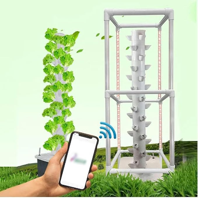 15 Floors 45 Plants Sites Vertical Grow Tower Self Hydroponic Tower Aquaponics Grow System Hydroponic Growing System KitsFarm Greenhouse Hydroponic Grow System
