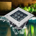 Outdoor LED Landscape Lamp Recessed Buried Lights IP67 Waterproof Square Garden LED Spotlight 12V Low Pressure Stainless Steel LED Well Light For Lawn Deck Driveway Villa Illuminate(Warm white24