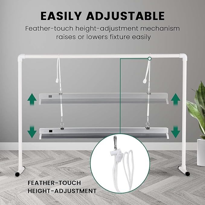 iPower LED Grow Light Stand Natural White Full Spectrum for Indoor Plant Starting Seeds and Propagating Cuttings Height Adjustable 2 Feet