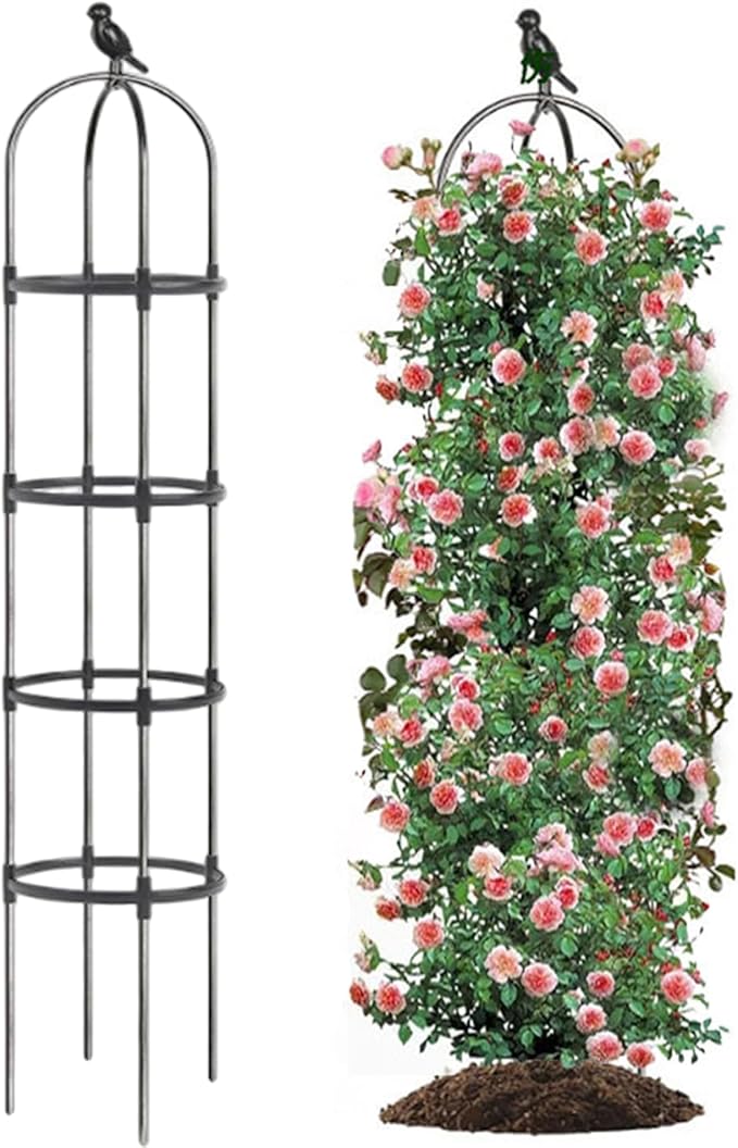 Garden Trellis for Climbing Plants PE Coated Metal Plant Support Shelf for Climbing Vines Tomato Flower Vegetable Rose Trellis