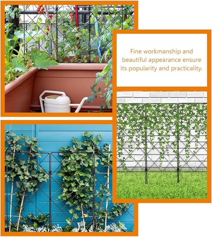 BESPORTBLE 2pcs Foldable Iron Plant Trellis Climbing Vine Support for Garden Vegetables and Flowers Multipurpose Plant Stake Bracket for Outdoor