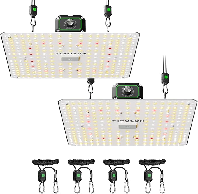 VIVOSUN LumaLight 100W LED Grow Light Full Spectrum Plant Light Smart Dimmable &amp High PPFD for Indoor Plants Seedling Vegetables Bloom Fits 2×2/2×4 Grow Tents 2-Pack