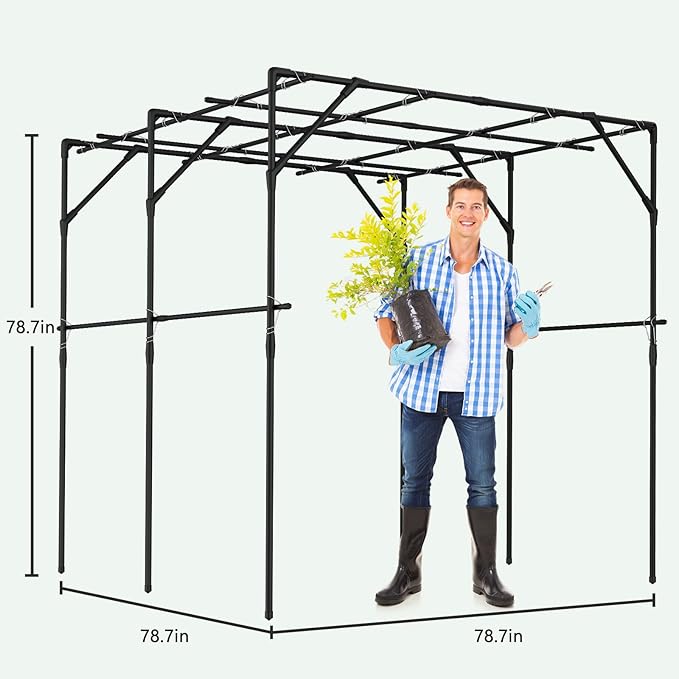Tall Garden Arch Trellis for Climbing Plants 79in Tall Metal Plant Support Trellis Archway for Climbing Plant Vegetables Cucumber Outdoor Yard Lawn Garden Arch Tunnel Trellis