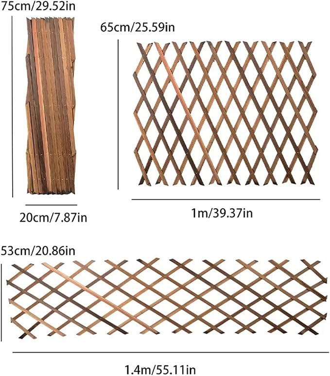 Expandable Garden Trellis Retractable Plant Climbing Pergola Garden Fence Decorative Outdoor Wall Hanging Balcony Terrace Pet Barrier(75HWP)