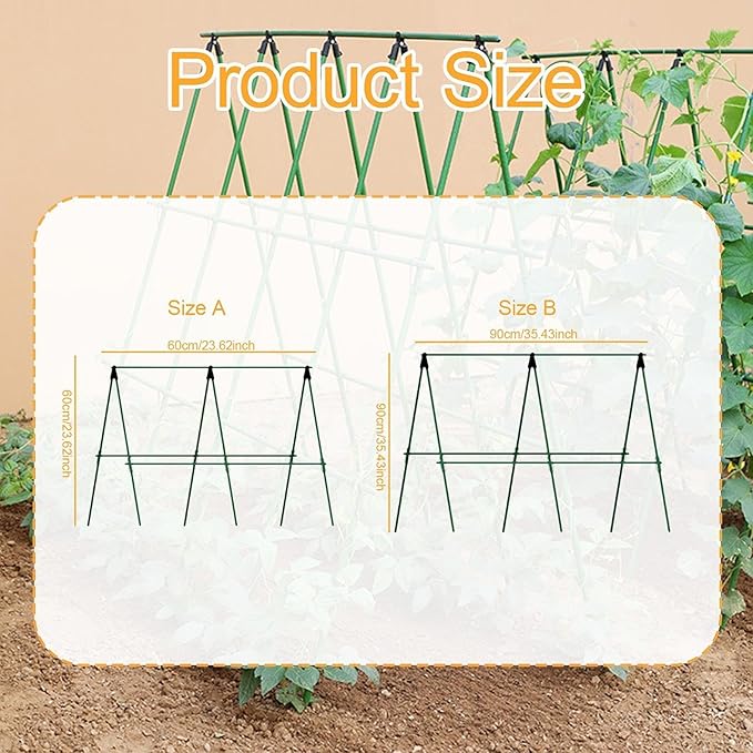 Cucumber Trellis Plant Stakes Tomato Cage Plant Support Garden Trellis for Flowers Vines Vertical Climbing Plants Yard- 90 cmx90 cm