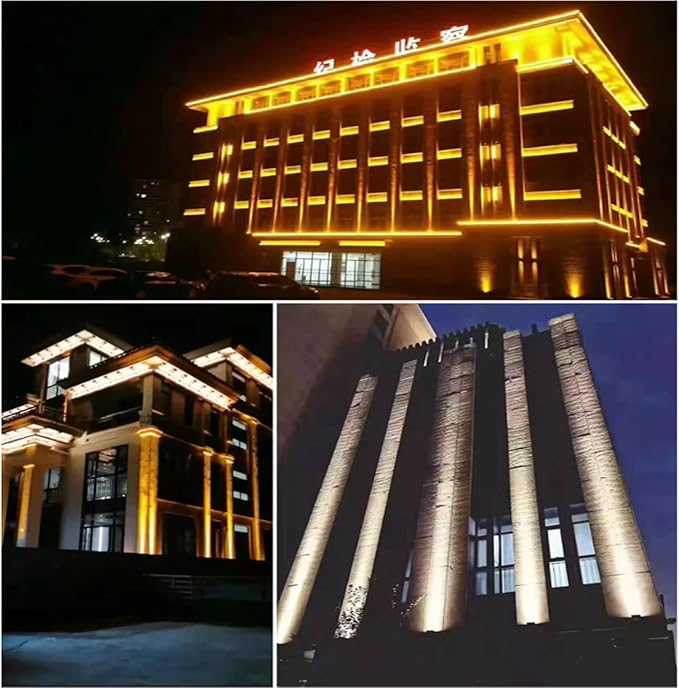 Rotation Spotlight - Narrow Beam Spotlight 220V IP65 Waterproof Flood Light 10W Long Distance Wall Washer Spot Light Outdoor Architectural Lawn LED Landscape Lamp(Warm White Light)