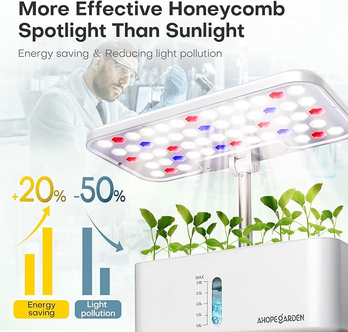 Ahopegarden Indoor Garden Hydroponics Growing System with Hydroponic Pods Kit
