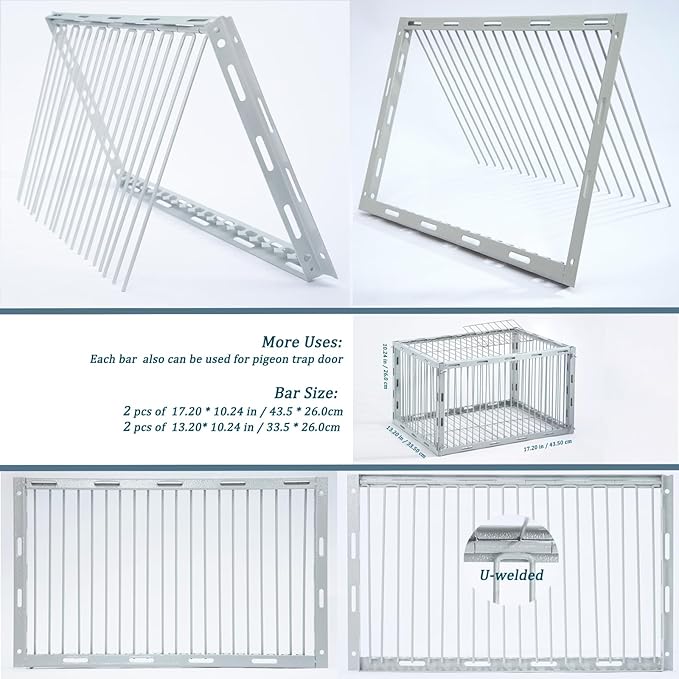 Pigeon Trap with Escape-Proof DesignBirds Trap with One-Way EntryChicken and Bird Traps Cage for PigeonPortable &amp Easy AssemblyUnharmful Made of High-Strength Iron with Anti-Rust Paint