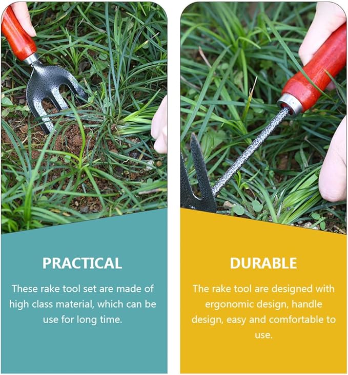 5pcs Garden Tool Set with Planting Shovels and Outdoor Rake Steel Hand Tools for Flower Beds and Vegetable Gardens Sturdy Gardening Equipment for Home Use