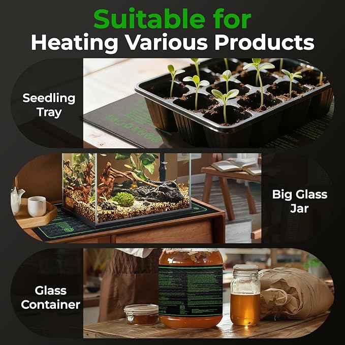 Seedling Heat Mat - KOKOPRO Durable Waterproof Heat mat for Plants Warm Hydroponic Heating Pad for Indoor Home Gardening Seed Starter 10 x 20.75（4 in1）