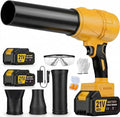 Leaf Blower Cordless 21V Electric Handheld Leaf Blower with 2 x 4.0Ah Batteries 3 Extended Nozzle Adjustable Speed Lightweight Blower Portable Dust Cleaner for Lawn Care Patio Cleaning Leaves