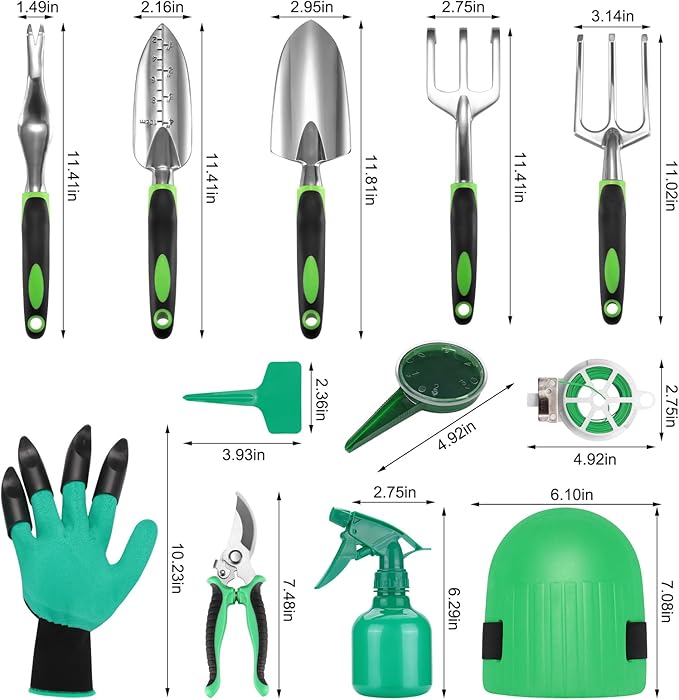 Gardening Supplies Garden Tool Set 19 Pcs Stainless Steel Garden Tool Kit with Bag Ideal Gardening Gifts for Women