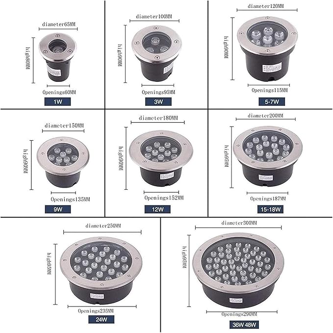 LED Outdoor Spotlight Floodlight AC85-265V Ground Landscape Lights IP67 Waterproof Garden Underground Lights for Pathway Patio Garden Lawn Lighting(Yellow6W(85-265v))